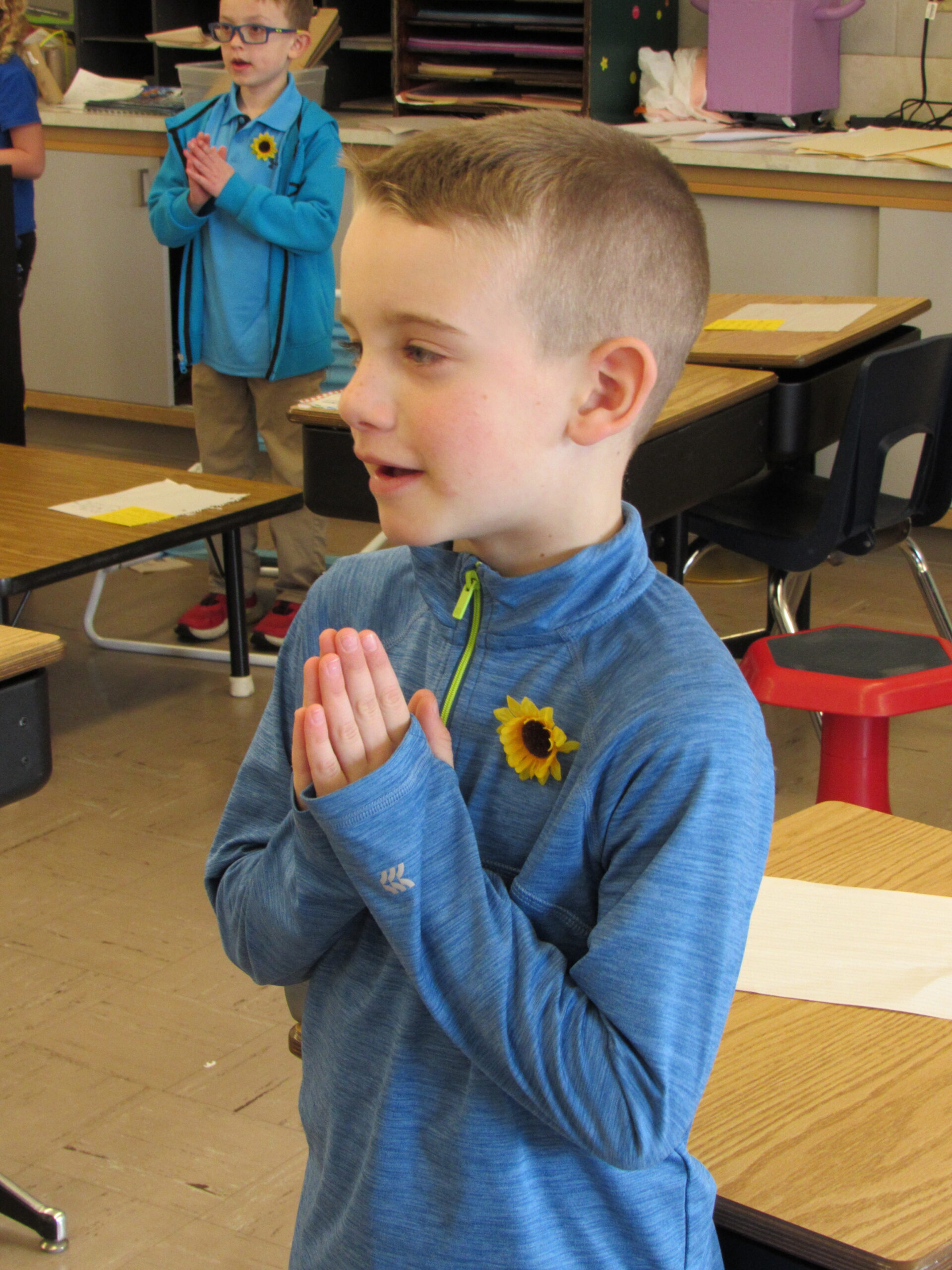 Our Lady of Lourdes Catholic School students at prayer