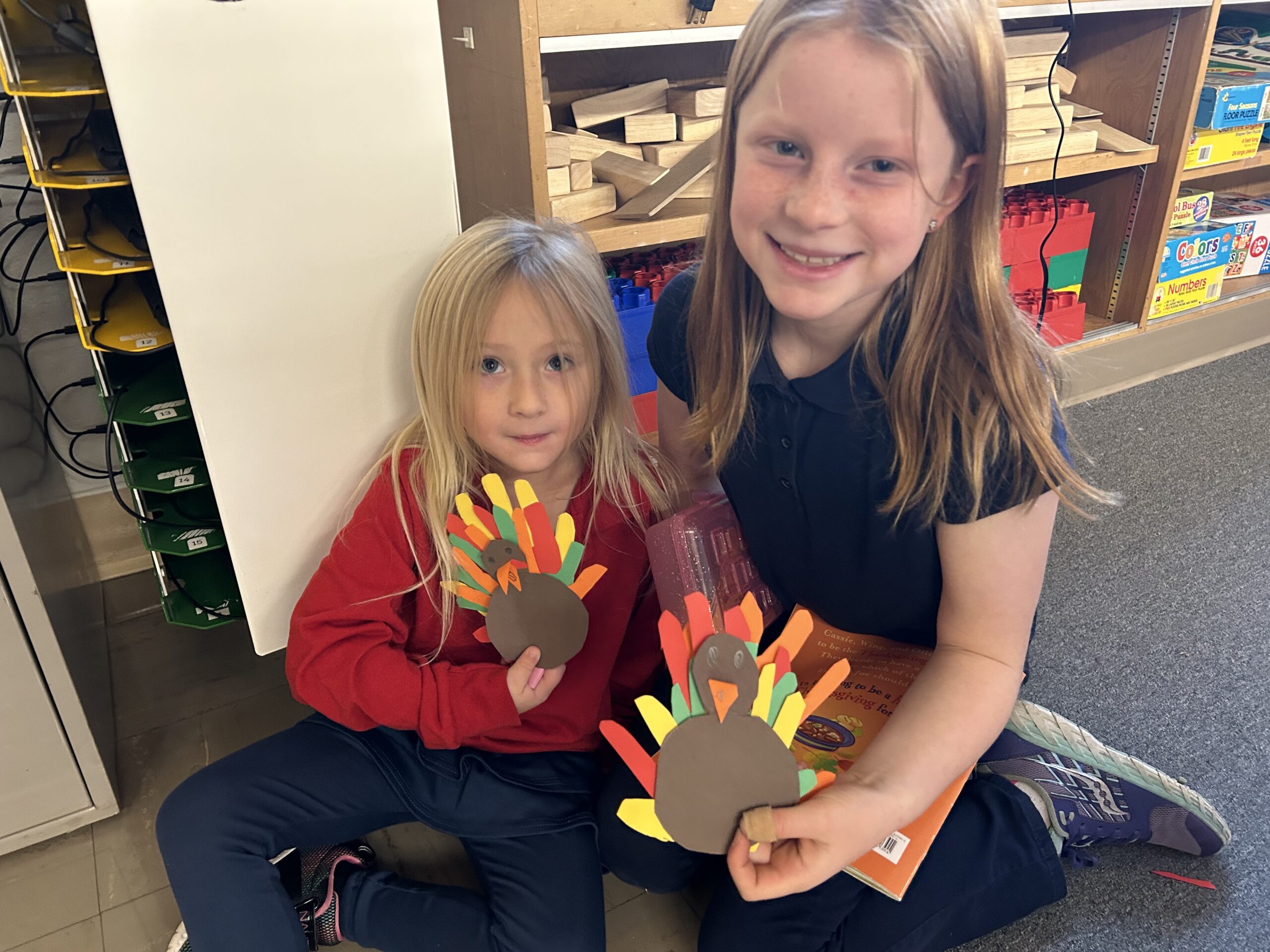 Our Lady of Lourdes Catholic School students share hand turkeys
